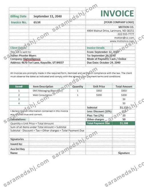 Agency Billing Template